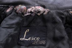 画像4: 70s Lesco LEATHERS キルティングライナー ダブルライダース レザージャケット 黒 (4)