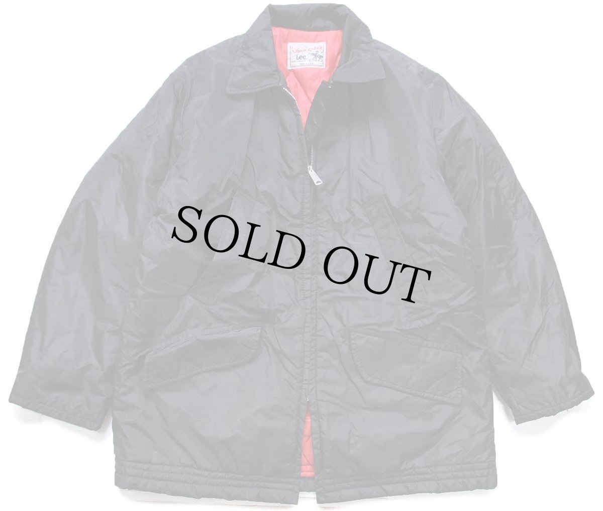 画像1: 70s USA製 Leeリー STORM RIDERストームライダー 無地 キルティングライナー ナイロンジャケット 黒 (1)