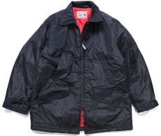 画像1: 70s USA製 Leeリー STORM RIDERストームライダー 無地 キルティングライナー ナイロンジャケット 黒 (1)