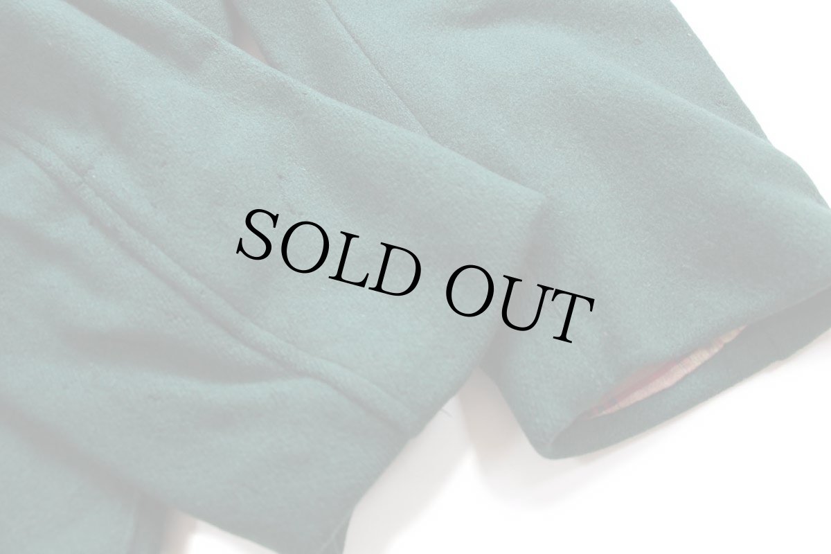 画像10: 60s MILWAUKEE インディアン&フェルトパッチ付き プリントネルライナー メルトン ウールジャケット 緑 (10)