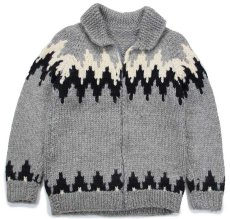 画像1: UNKNOWN ノルディック柄 ウール ハンドニット カウチンセーター (1)