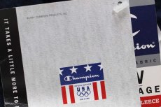 画像7: デッドストック★90s USA製 Championチャンピオン スクリプト ロゴ刺繍 スウェットパンツ 紺 L (7)