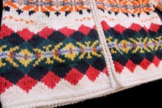 画像5: エクアドル製 FRANTIC フェアアイル柄 ウール ハンドニット カウチンセーター★ローゲージ (5)