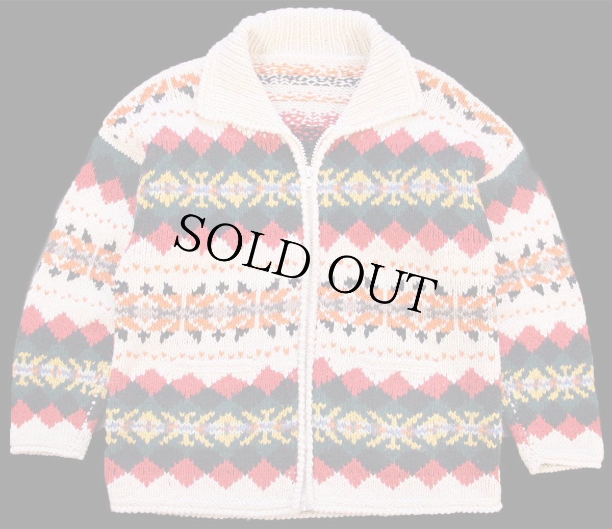 画像1: エクアドル製 FRANTIC フェアアイル柄 ウール ハンドニット カウチンセーター★ローゲージ (1)