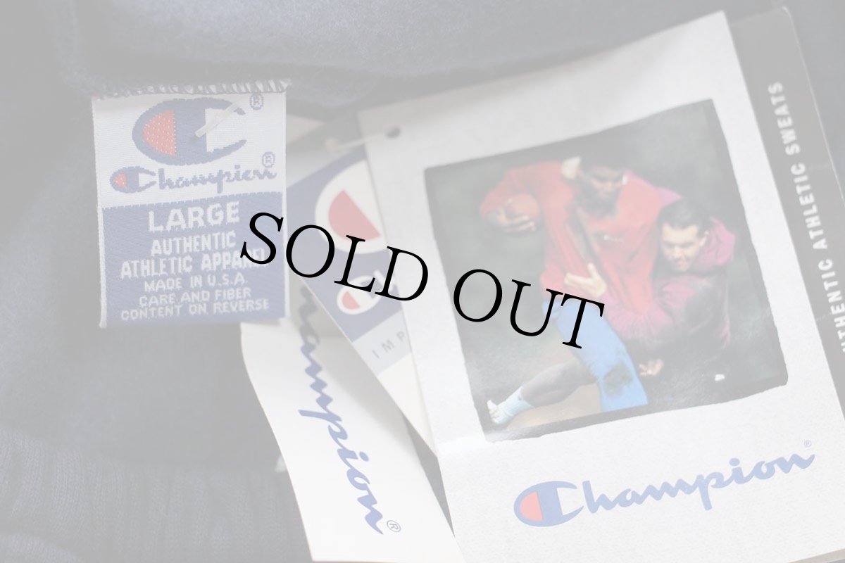 画像6: デッドストック★90s USA製 Championチャンピオン スクリプト ロゴ刺繍 スウェットパンツ 紺 L (6)