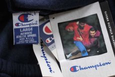 画像6: デッドストック★90s USA製 Championチャンピオン スクリプト ロゴ刺繍 スウェットパンツ 紺 L (6)