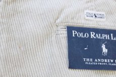 画像7: デッドストック★00s ポロ ラルフローレン ANDREW PANT ツータック コットン 太畝 コーデュロイパンツ ライトベージュ W36 L34 (7)