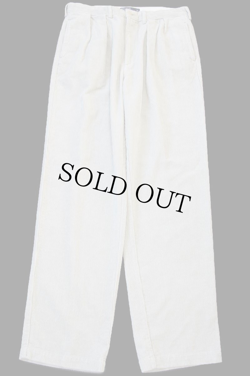 画像2: デッドストック★00s ポロ ラルフローレン ANDREW PANT ツータック コットン 太畝 コーデュロイパンツ ライトベージュ W36 L34 (2)