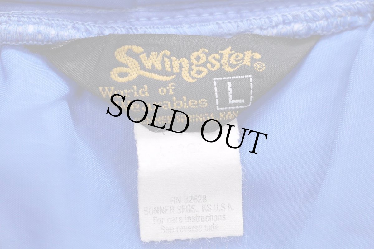 画像4: 70s Swingster TRW ロゴ刺繍 ツートン ヨーク切り替え 中綿入り ナイロンベスト 青×赤 L (4)