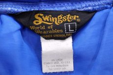 画像4: 70s Swingster TRW ロゴ刺繍 ツートン ヨーク切り替え 中綿入り ナイロンベスト 青×赤 L (4)