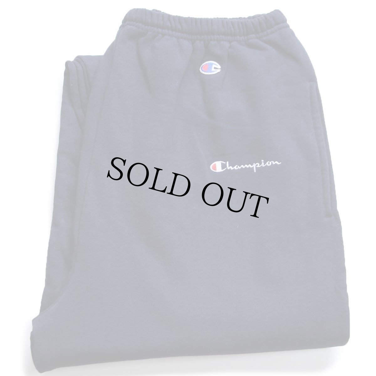 画像1: デッドストック★90s USA製 Championチャンピオン スクリプト ロゴ刺繍 スウェットパンツ 紺 L (1)