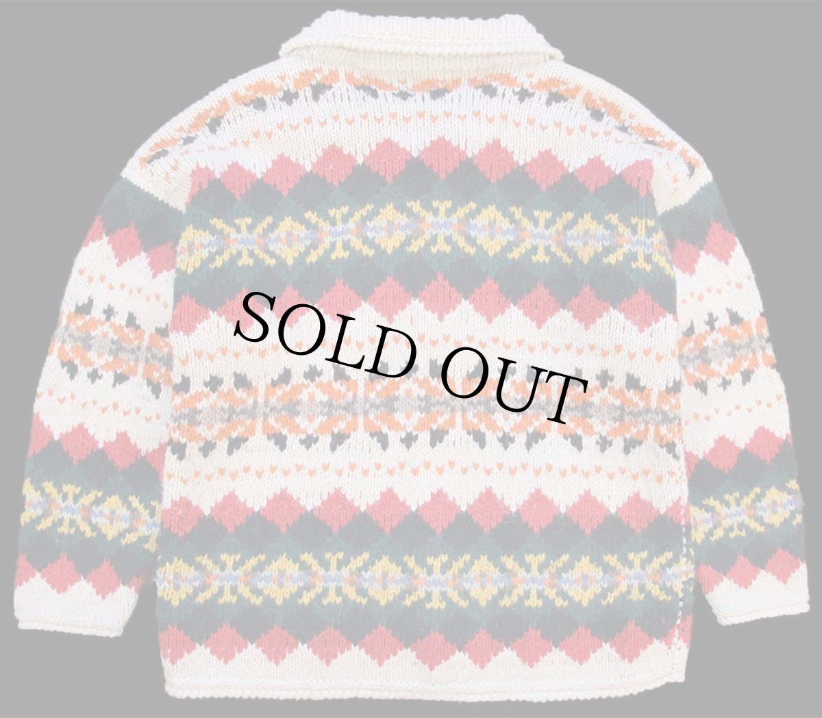 画像2: エクアドル製 FRANTIC フェアアイル柄 ウール ハンドニット カウチンセーター★ローゲージ (2)