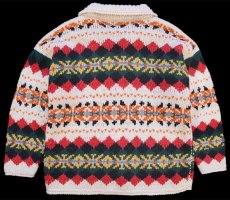 画像2: エクアドル製 FRANTIC フェアアイル柄 ウール ハンドニット カウチンセーター★ローゲージ (2)