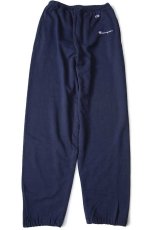 画像2: デッドストック★90s USA製 Championチャンピオン スクリプト ロゴ刺繍 スウェットパンツ 紺 L (2)