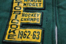 画像4: 60s MILWAUKEE インディアン&フェルトパッチ付き プリントネルライナー メルトン ウールジャケット 緑 (4)