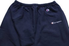 画像4: デッドストック★90s USA製 Championチャンピオン スクリプト ロゴ刺繍 スウェットパンツ 紺 L (4)