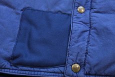 画像6: 80s USA製 L.L.Bean パッチワーク リペア コットン×ナイロン 中綿ダウンベスト 薄紺 フェード XL (6)