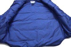 画像5: 80s USA製 L.L.Bean パッチワーク リペア コットン×ナイロン 中綿ダウンベスト 薄紺 フェード XL (5)