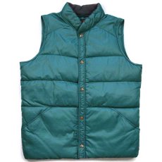 画像1: 80s EddieBauerエディーバウアー ナイロン ダウンベスト 緑 (1)