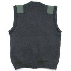画像2: 90s USA製 L.L.Bean パチポケ フリースライナー フルジップ ウールニット ベスト グリーン S (2)
