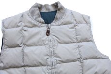 画像7: 90s EddieBauerエディーバウアー リバーシブル ダウンベスト 深緑×グレーベージュ L (7)