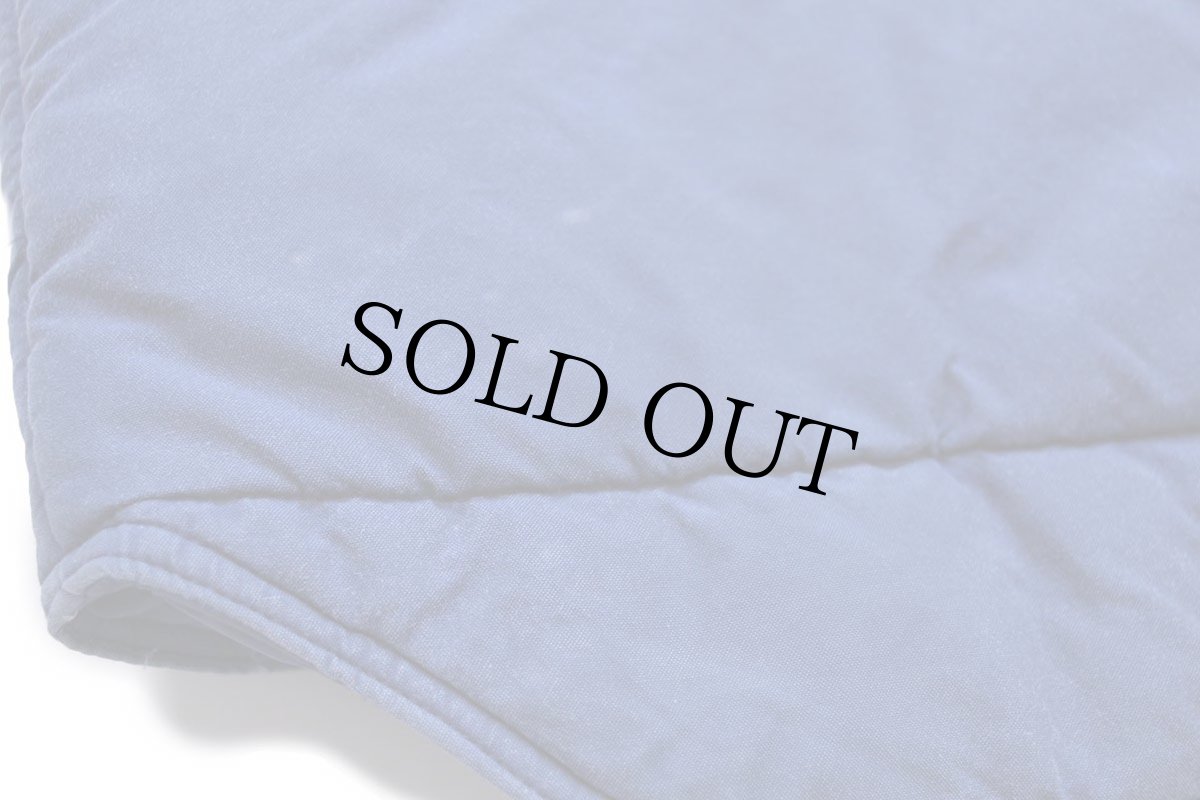 画像7: 80s USA製 L.L.Bean パッチワーク リペア コットン×ナイロン 中綿ダウンベスト 薄紺 フェード XL (7)