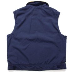 画像2: 70s USA製 Woolrichウールリッチ チェック ライトネルライナー 中綿入り ベスト 紺 XL (2)