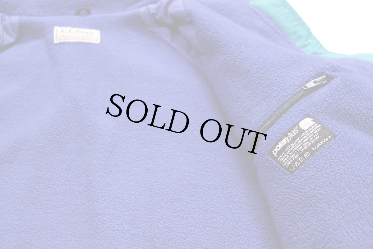 画像5: 90s L.L.Bean ウォームアップ polarplus フリースライナー ナイロンジャケット エメラルドグリーン (5)