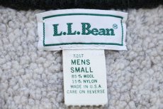 画像4: 90s USA製 L.L.Bean パチポケ フリースライナー フルジップ ウールニット ベスト グリーン S (4)