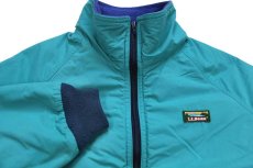 画像3: 90s L.L.Bean ウォームアップ polarplus フリースライナー ナイロンジャケット エメラルドグリーン (3)