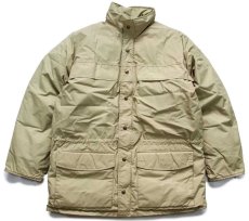 画像1: 80s EddieBauerエディーバウアー ナイロン ダウンジャケット カーキ XL (1)