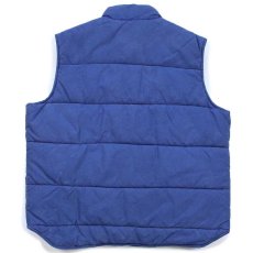 画像2: 80s USA製 L.L.Bean パッチワーク リペア コットン×ナイロン 中綿ダウンベスト 薄紺 フェード XL (2)
