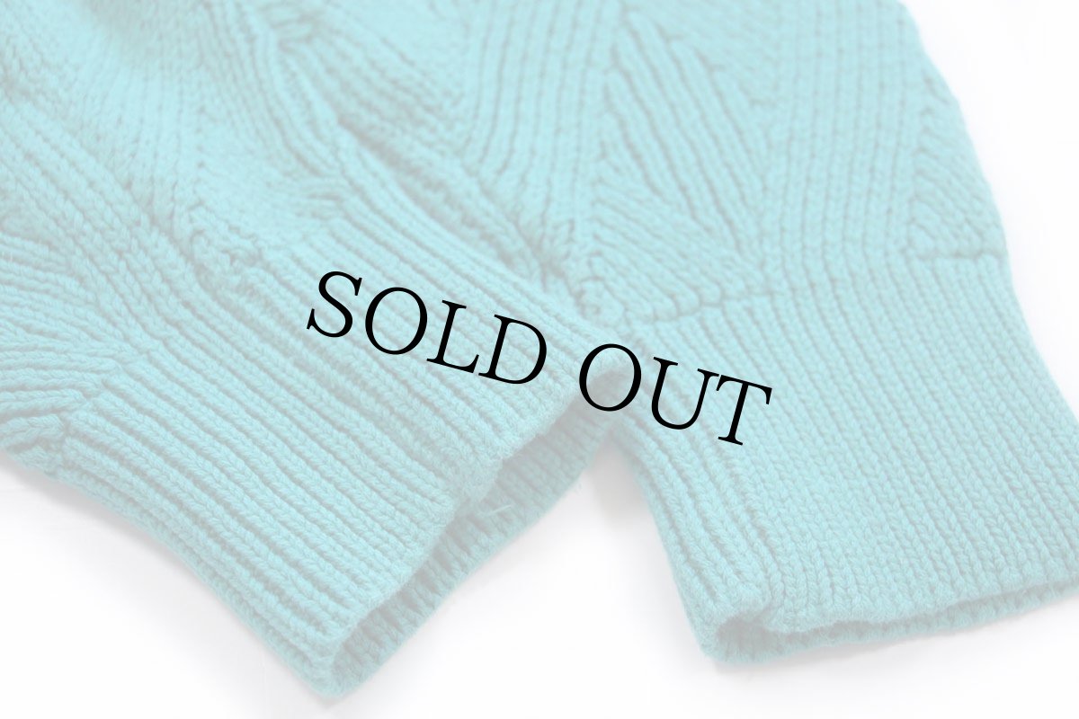 画像6: 80s ABERCROMBIE&FITCH 編み柄 コットンニット セーター グリーン L★アバクロ (6)