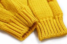 画像7: 70s オーストリア製 carlo Gruber ケーブル編み ウールニット カーディガン 黄×紺 52 (7)