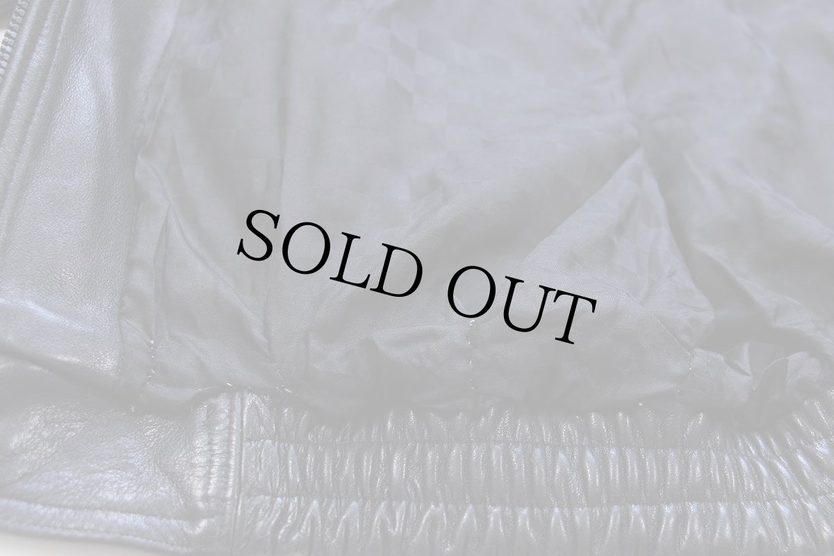 画像9: 90s カナダ製 CHOKO CORVETTE コルベット ロゴ刺繍 レザージャケット 黒 (9)