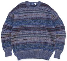 画像1: 80s 英国製 Woolrichウールリッチ フェアアイル柄 ウールニット セーター (1)