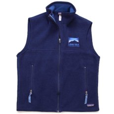 画像1: 00s メキシコ製 patagoniaパタゴニア SUMMIT BLUE CONSULTING 刺繍 シンチラ フリースベスト 紺 CNY M (1)