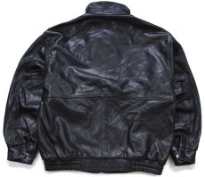 画像2: 90s カナダ製 CHOKO CORVETTE コルベット ロゴ刺繍 レザージャケット 黒 (2)