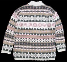 画像2: 80s USA製 L.L.Bean 雪柄 ノルディック柄 モックネック コットンニット セーター L (2)