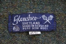 画像4: 80s スコットランド製 glenshee パチポケ サドルショルダー ウールニット カーディガン グリーン ミックス 3 (4)