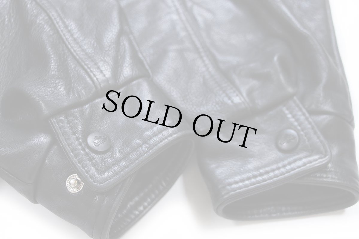 画像10: 90s カナダ製 CHOKO CORVETTE コルベット ロゴ刺繍 レザージャケット 黒 (10)