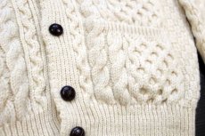 画像6: アイルランド製 GAELTARRA ケーブル編み ウールニット カーディガン ナチュラル L★フィッシャーマン (6)