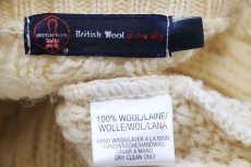 画像4: British Wool Naturally ケーブル編み ウールニット カーディガン ナチュラル L★フィッシャーマン (4)