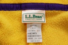画像4: 90s USA製 L.L.Bean 筆記体ロゴ刺繍 ショート丈 フリースジャケット 黄 M (4)