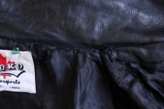 画像8: 90s カナダ製 CHOKO CORVETTE コルベット ロゴ刺繍 レザージャケット 黒 (8)