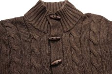 画像3: 90s ポロ ラルフローレン ハイネック ケーブル編み シルクニット セーター ブラウン L (3)