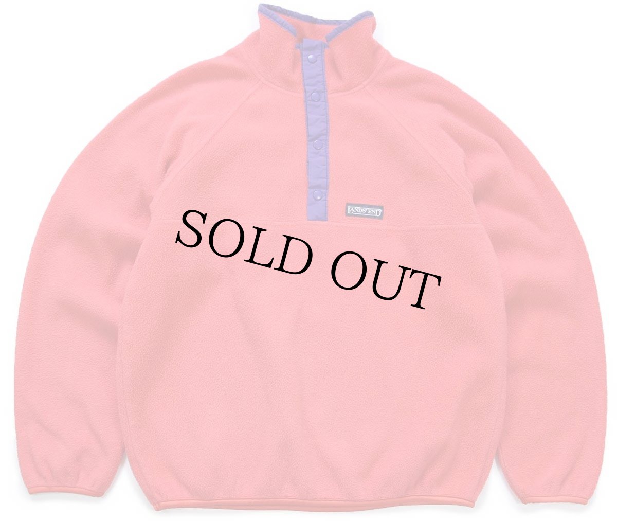 画像1: 90s USA製 LANDS'ENDランズエンド スナップT プルオーバー フリース ピンク×紫 M (1)