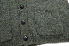 画像5: 80s スコットランド製 glenshee パチポケ サドルショルダー ウールニット カーディガン グリーン ミックス 3 (5)