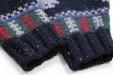 画像6: 80s Woolrichウールリッチ フォークロア柄 ネップ入り ウールニット セーター 黒 L (6)