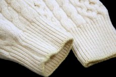 画像7: アイルランド製 GAELTARRA ケーブル編み ウールニット カーディガン ナチュラル L★フィッシャーマン (7)